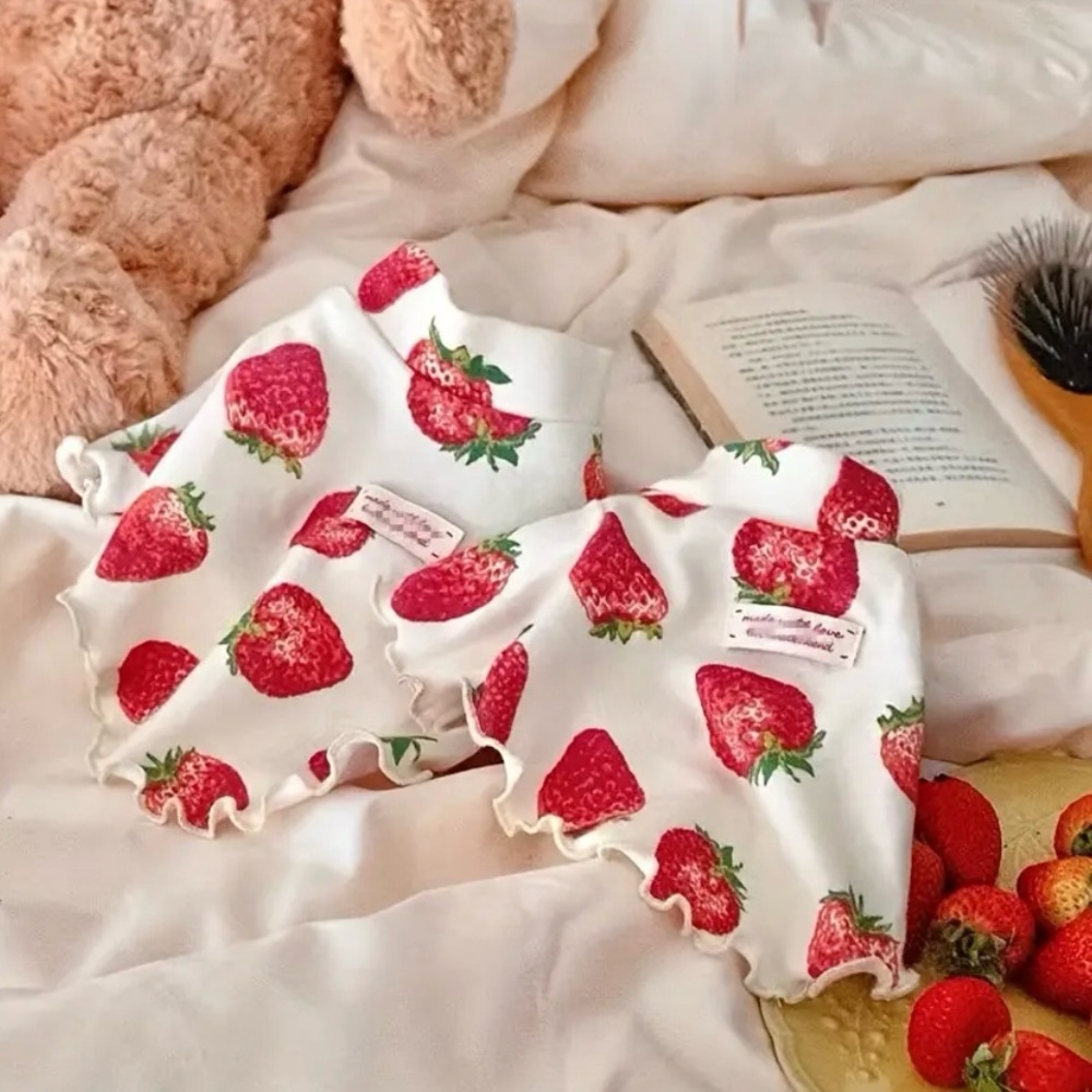 SOLD - STRAWBERRY PRINT SLEEVELESS PULLOVER DOG HI-LOW TOP - Picture 6 of 7